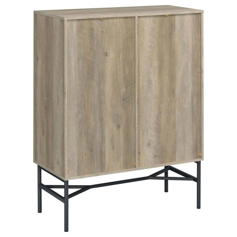 Coaster Bonilla Farmhouse 2 Door Wood Accent Cabinet with Glass Shelves