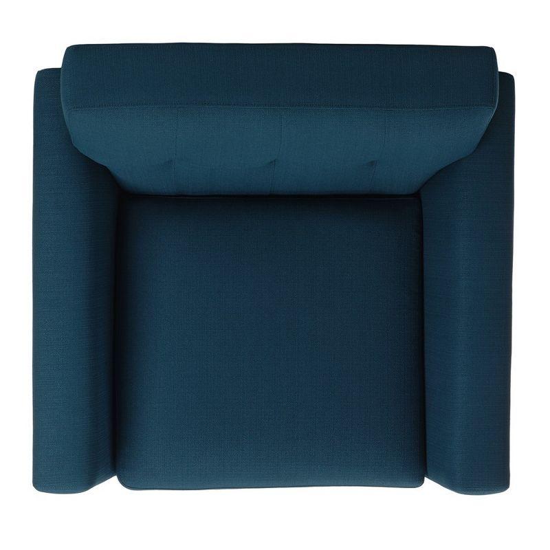 Opal Linen Tufted Arm Chair - Dark Teal - Safavieh