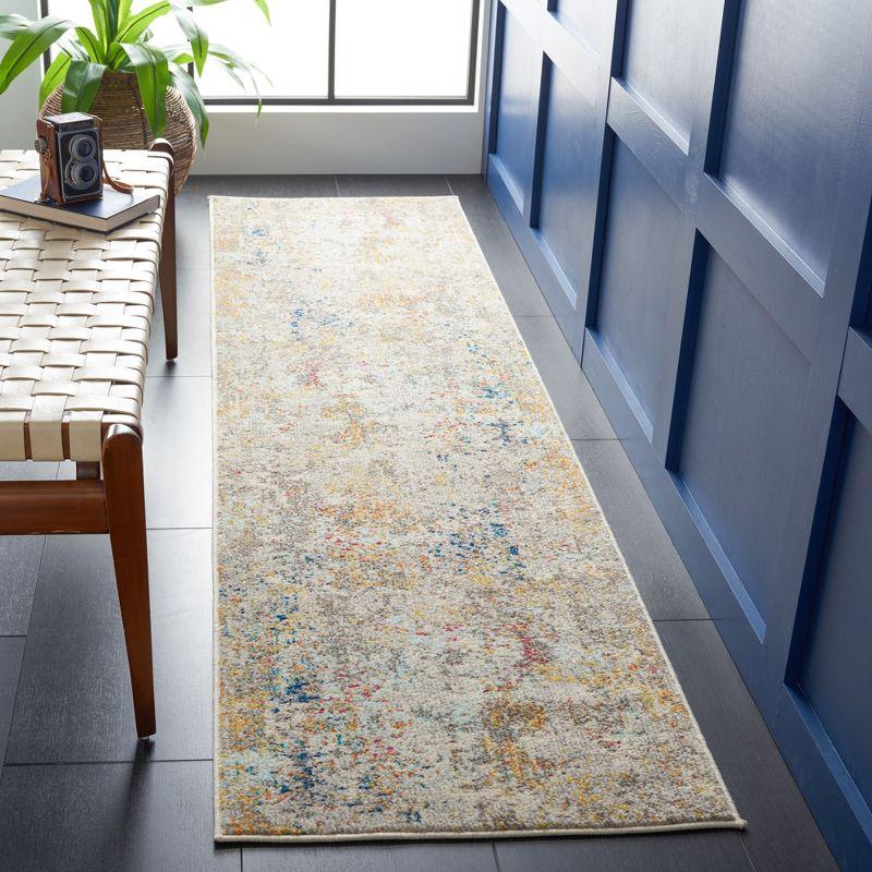 Madison MAD453 Power Loomed Indoor Runner Rug - Grey/Gold - 2'2"x8' - Safavieh