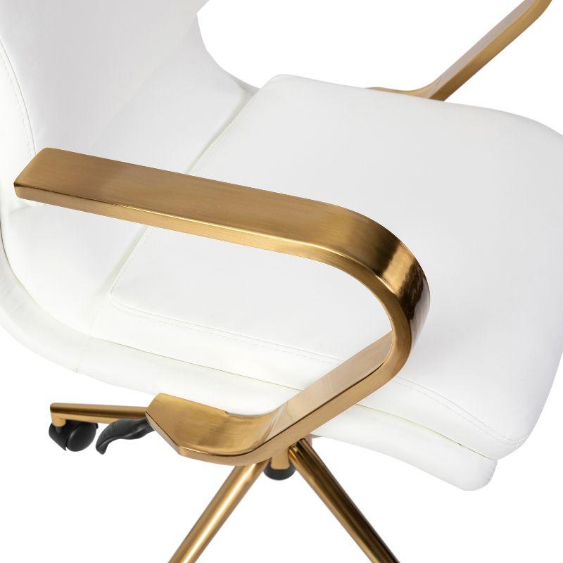 Flash Furniture Mid-Back Designer Upholstered Swivel Executive Office Chair with Armrests