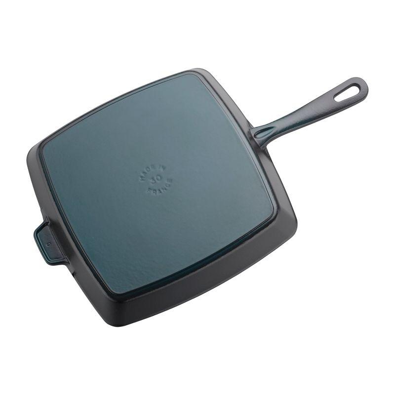 Matte Black 12" Square Cast Iron Grill Pan - Induction Ready