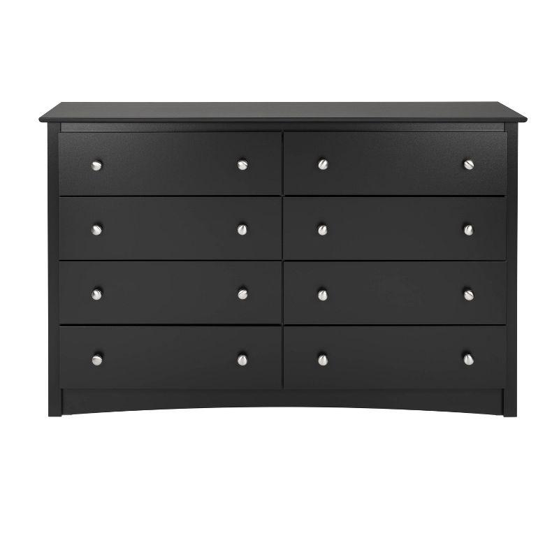 Sonoma 8 Drawer Dresser Black - Prepac: Laminated Transitional Style, Metal Hardware, Includes Anti-Tip
