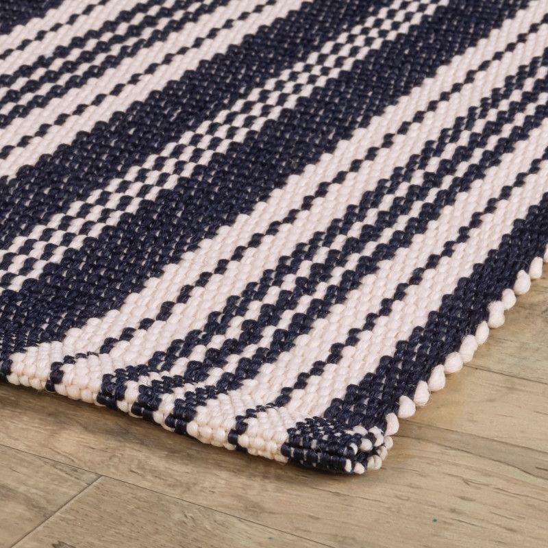 Home Conservatory Ticking Stripe Handwoven Indoor/Outdoor Area Rug