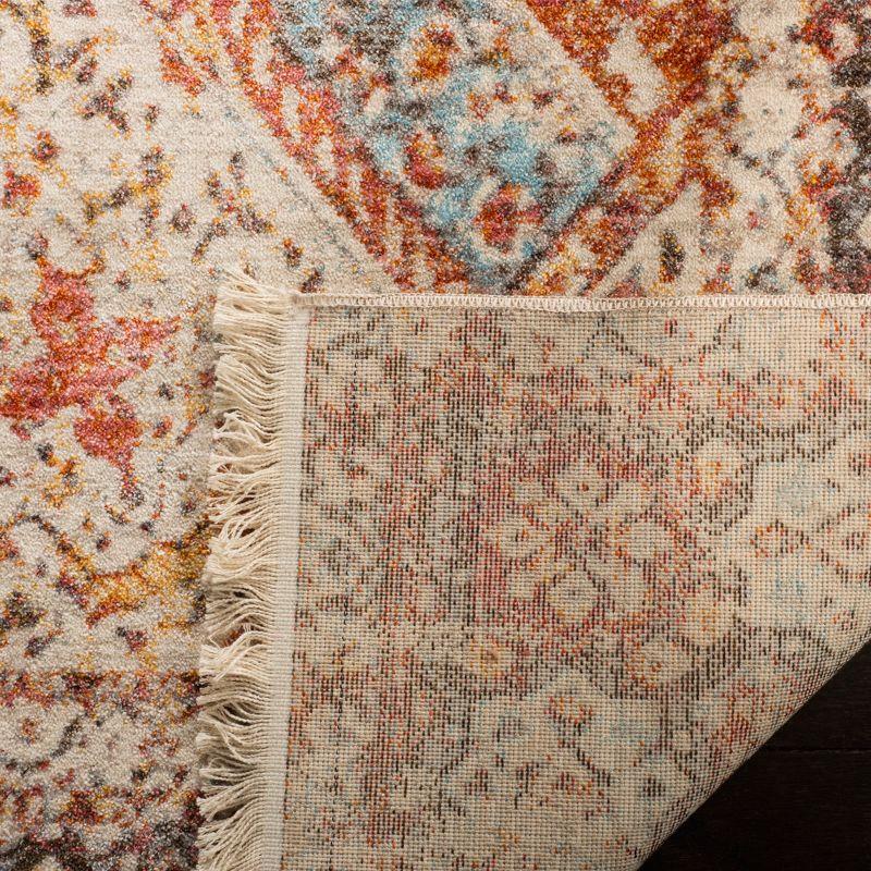 Vintage Persian Cream and Rust 4' x 6' Area Rug