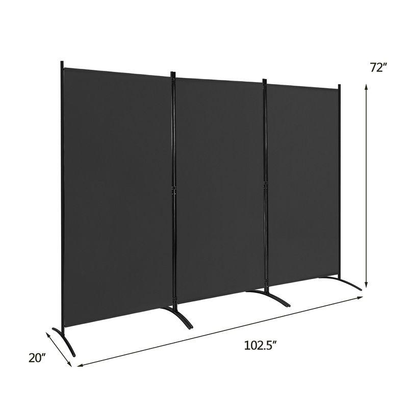 Costway 3-Panel Room Divider Folding Privacy Partition Screen for Office Room White\Black\Brown