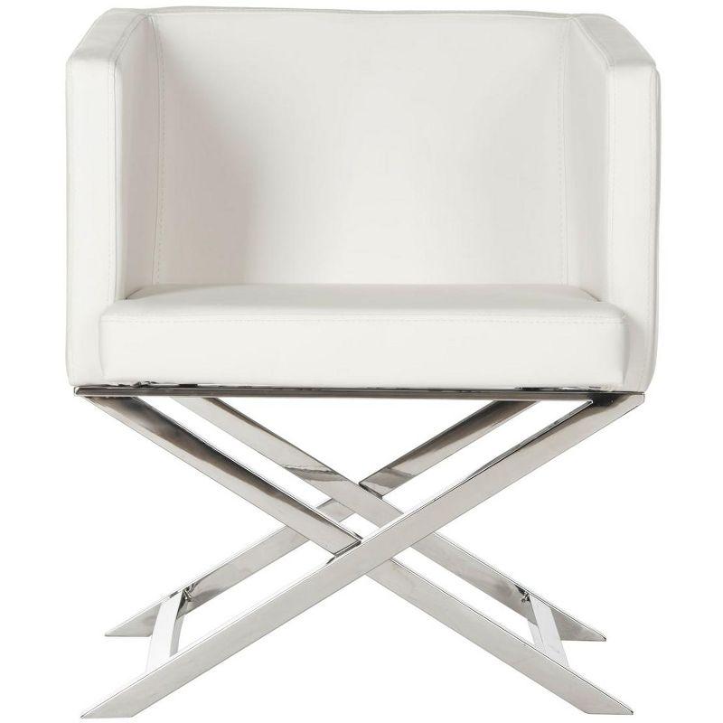 Celine Chair - FOX2033 - White/Chrome - Safavieh