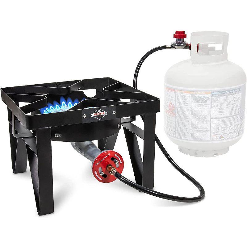 Hike Crew 220,000 BTU Single Burner Portable Gas Stove with Flame Air Control & Adjustable Hose