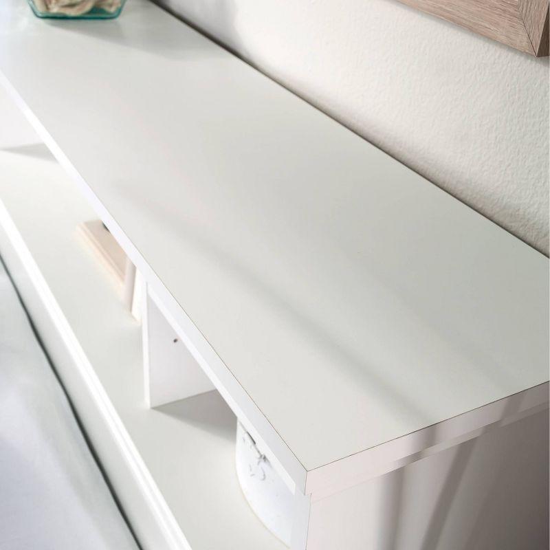 Full/Queen River Ranch Headboard Soft White - Sauder: MDF Frame, Adjustable Shelves, Cord Access