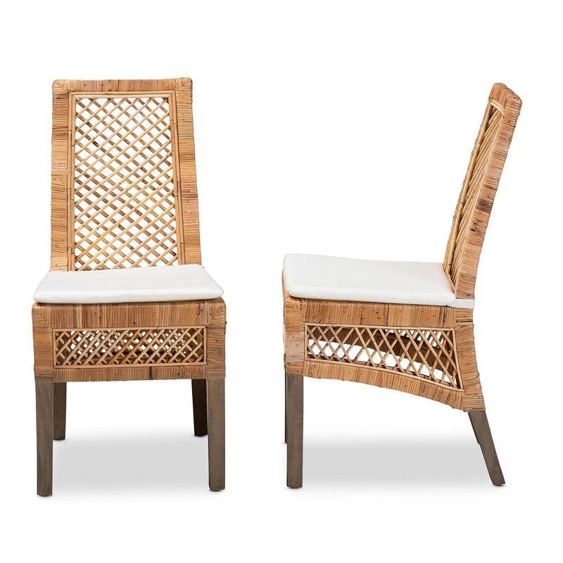 Argos Bohemian Natural Brown Rattan High-Back Side Chair