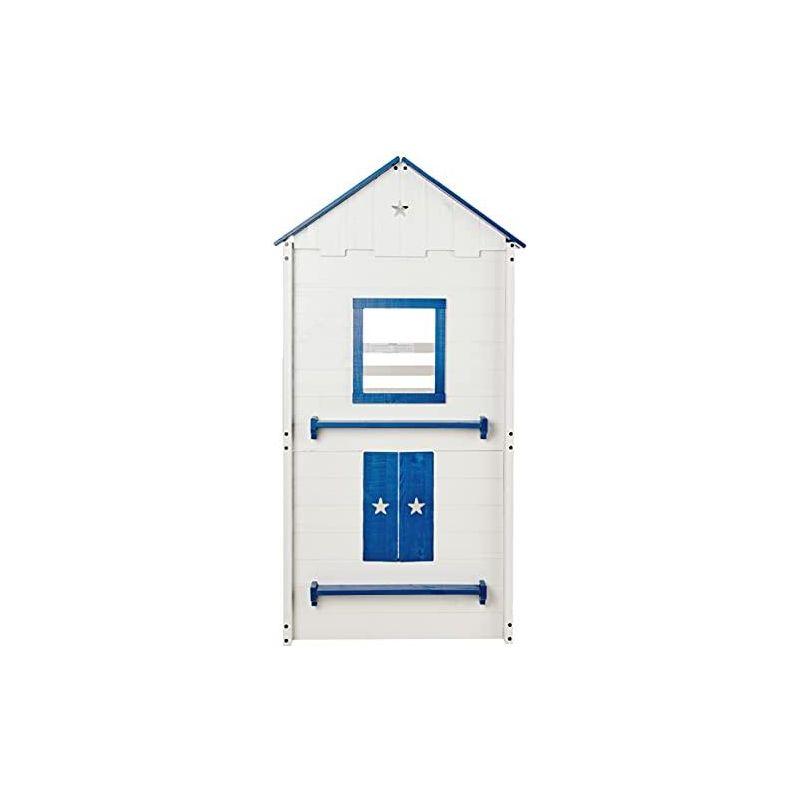 Donco Kids Star Gazer Twin Over Twin Grey & Blue House Bunkbed