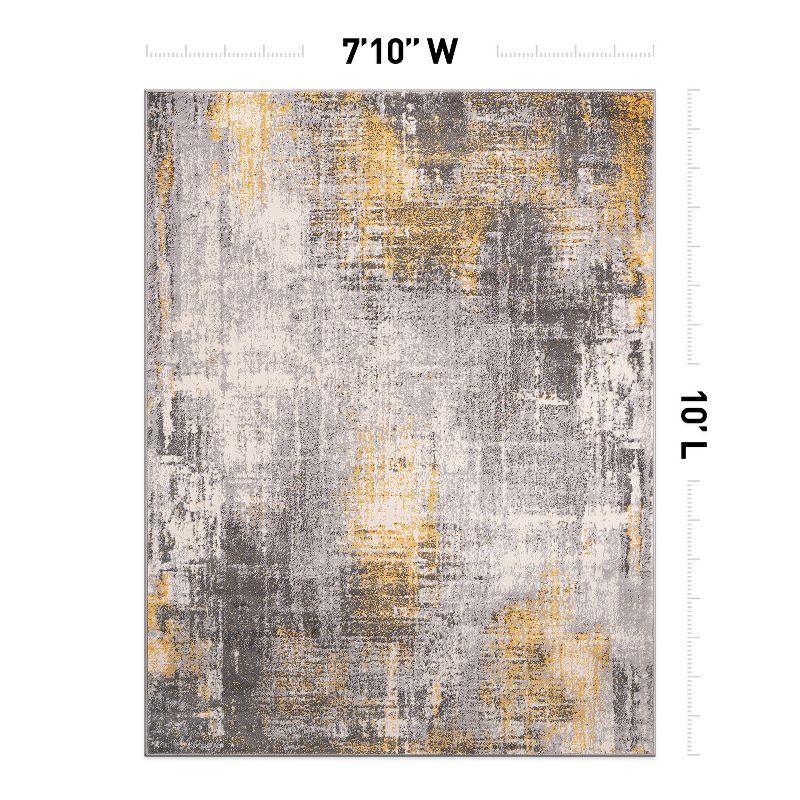 World Rug Gallery Dublin Contemporary Abstract Indoor Area Rug - Yellow 7'10"x10'