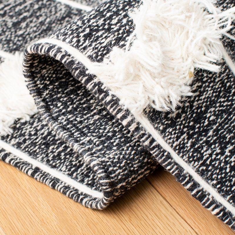 Striped Kilim STK508 Hand Woven Runner Rug - Black/Ivory - 2'3"x9' - Safavieh.