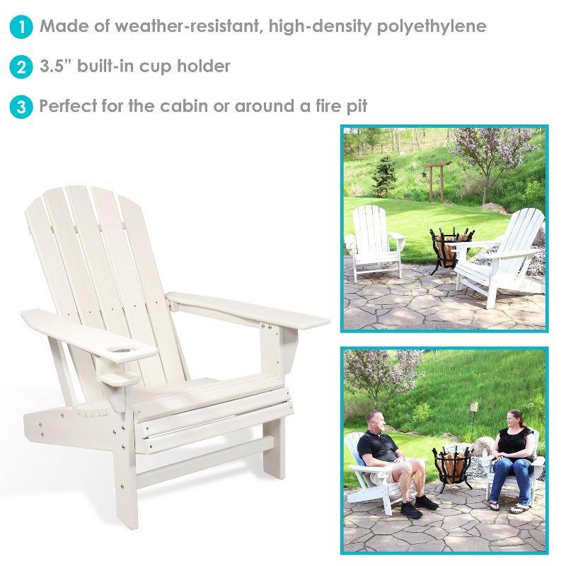 Sunnydaze Outdoor Lake Style Adirondack Chair with Cup Holder