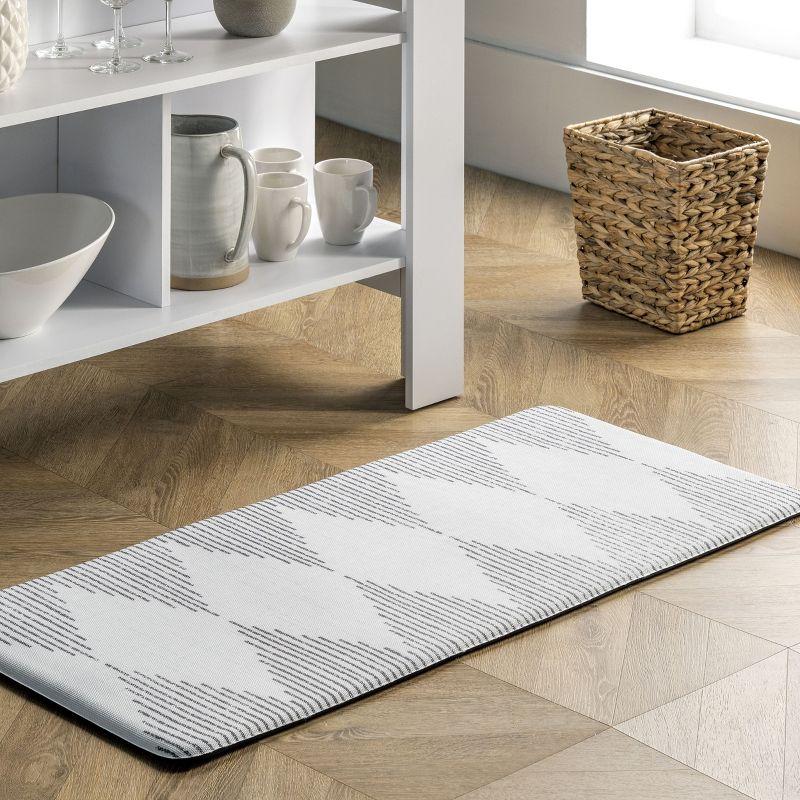 Gray Striped Anti-Fatigue Kitchen Comfort Mat