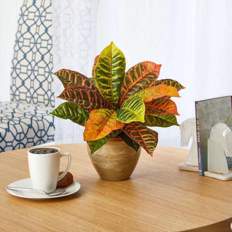 Primrue 15'' Faux Foliage Plant in Ceramic Planter