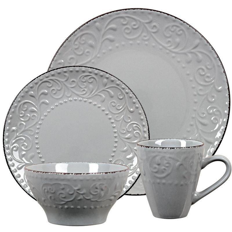 Lorren Home Trends Lorren 16 Piece Stoneware Dinnerware Set - Service for 4