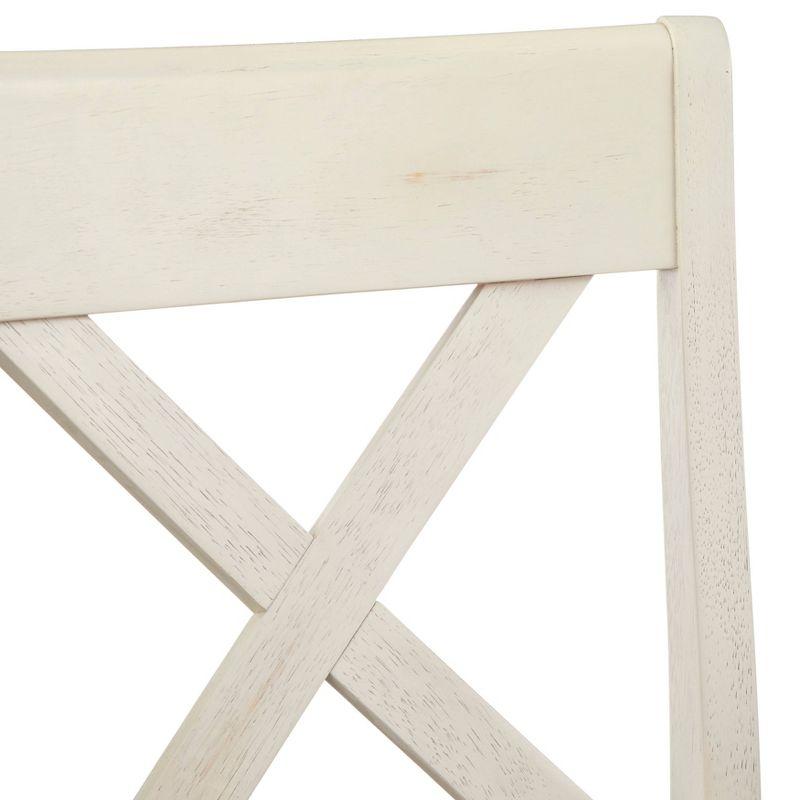 Set of 2 24" Montreal Cross Back Barstools White - Lifestorey: Rubberwood Frame, Upholstered, Fixed Height