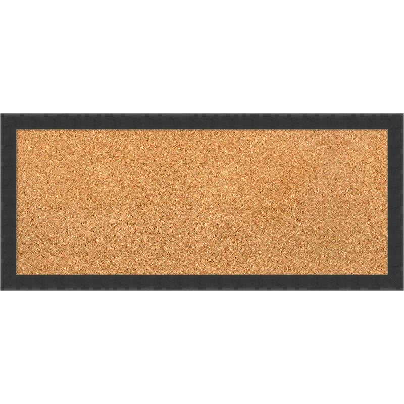 Amanti Art Natural Cork Board Wood Framed Mezzanotte Black Bulletin Board 32 in. x 14 in.