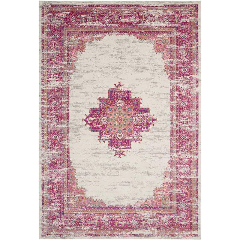 Nourison Passion 10' x 14' Ivory Fuchsia Bohemian Indoor Rug