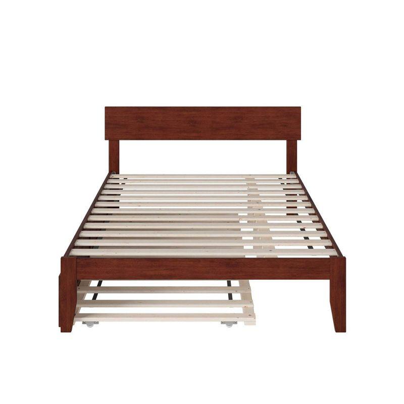 Walnut Full Platform Bed with Trundle and Drawers