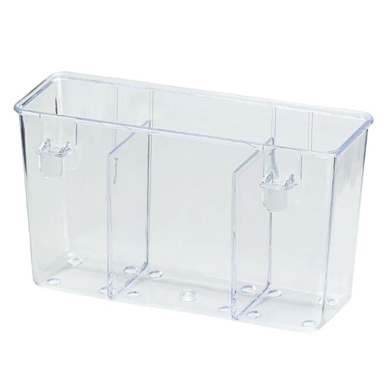 Clear Plastic 3-Section Cutlery Drain Caddy