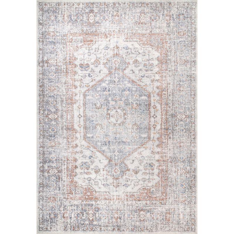 nuLOOM Jacquie Machine Washable Vintage Floral Area Rug