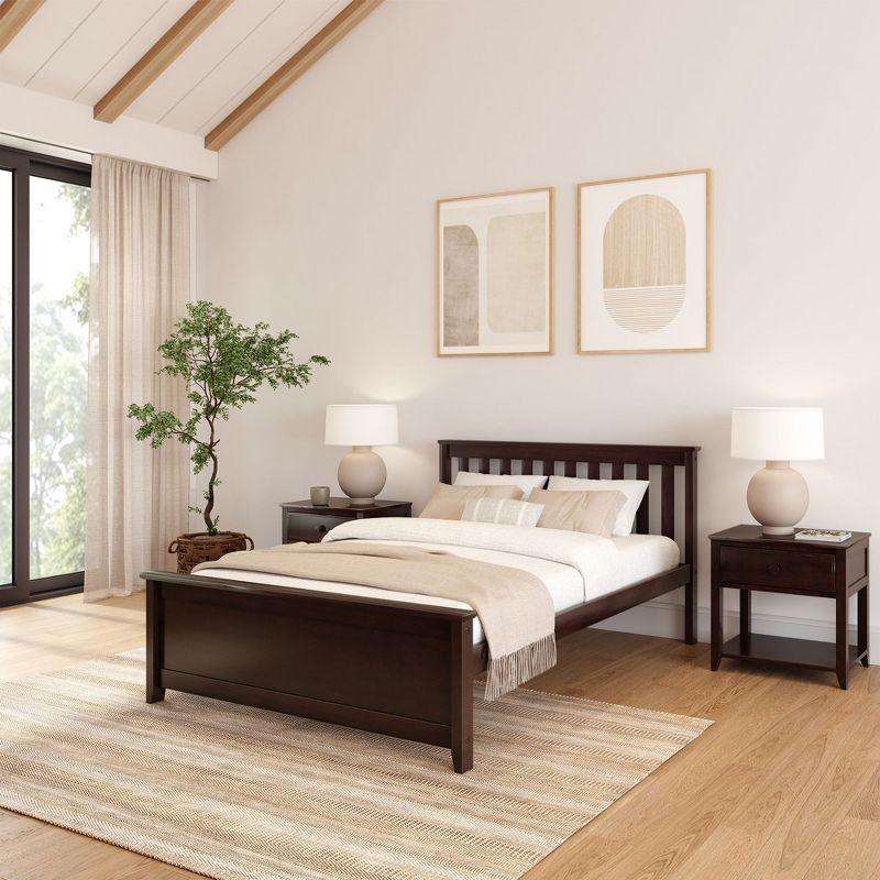 Plank+Beam Classic Solid Wood Full Size Bed Frame with Headboard for Adults