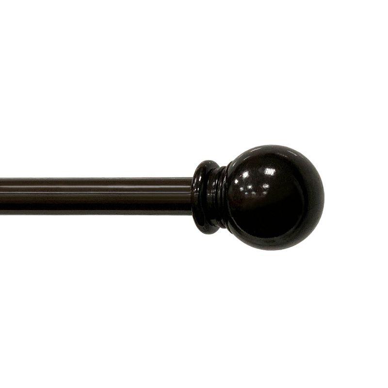 Lumi Home Furnishings 48"-84" Ball Curtain Rod - Brown: Adjustable Plastic Rod, Single, Painted Finish, 1 Year Warranty