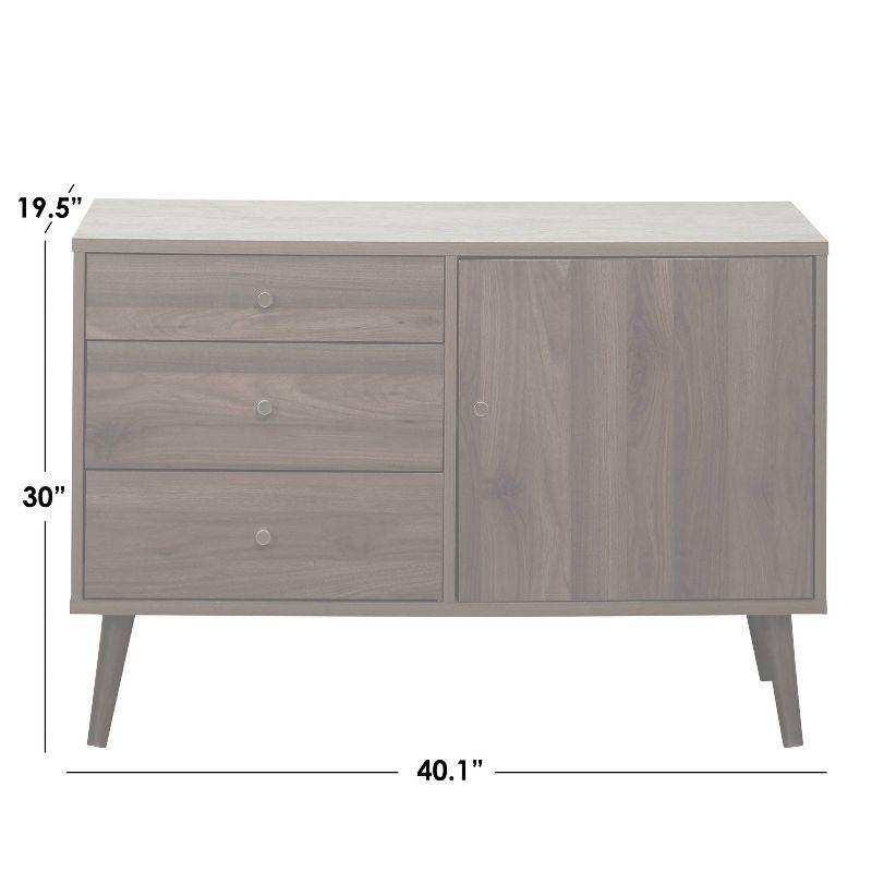 Dalton Mid-Century Modern Buffet White/Black - Buylateral: Storage Cabinet with Adjustable Shelves