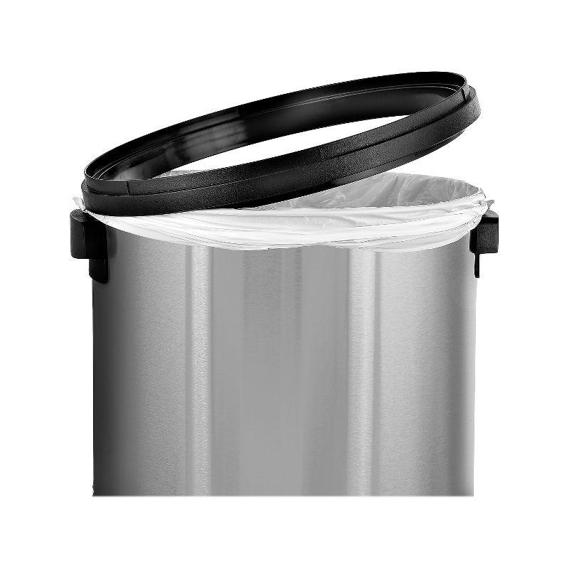 Fingerprint Resistant Stainless Steel 17 Gallon Swing Lid Trash Can