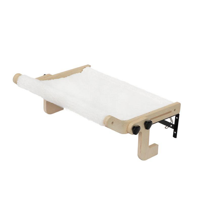 Cat Window Perch, Wood Window Perch For Large Cats, Cat Window Hammock Bed Seat, 55 Lbs Weight Capacity Cat Hammock For Windowsill, Bedside, Cabinet