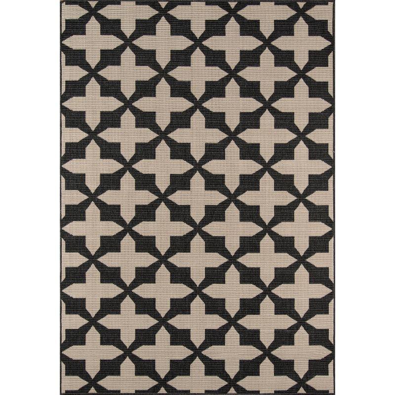 Charcoal Chic Rectangular Synthetic Outdoor Rug 47"