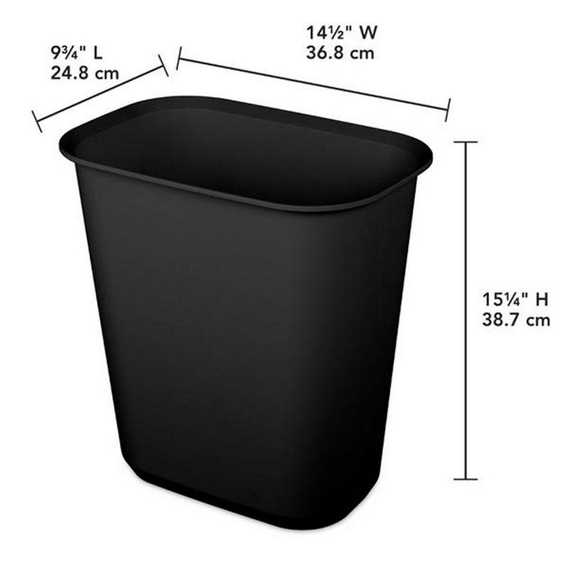 Sterilite Rectangular Wastebasket Open Top Trash Bin, 6 Pack