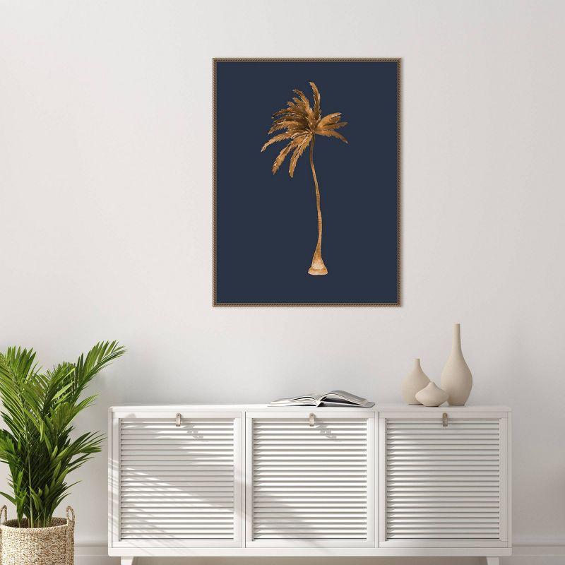 32"x42" Golden Palm IIII by Urban Road Framed Canvas Wall Art Print Bronze - Amanti Art: Coastal Decor, Tropical Ambiance