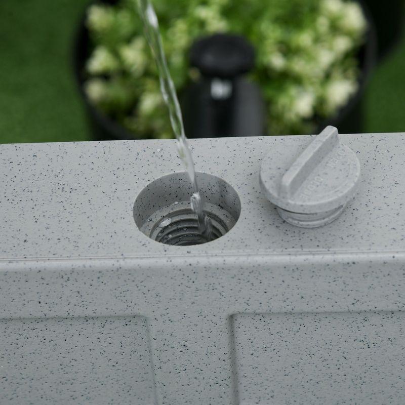 Outsunny Wheeled Patio Umbrella Base, 53lbs Water or 66lbs Sand Filled Heavy Duty Outdoor Umbrella Stand, Gray
