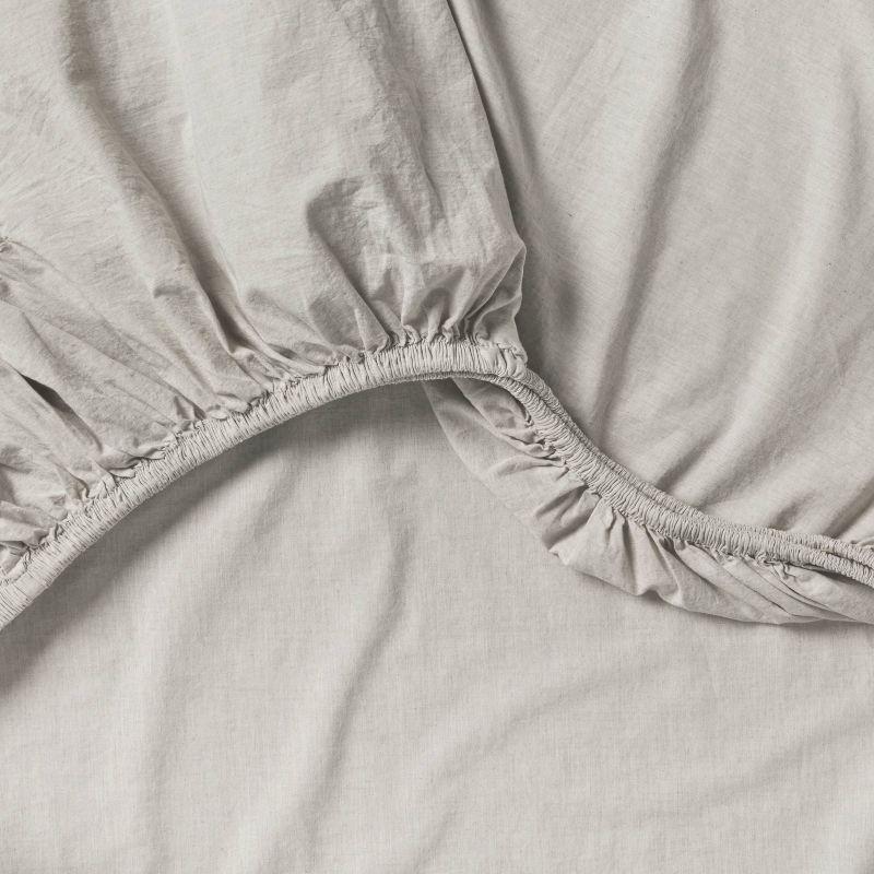 Twin/Twin XL 250 Thread Count Organic Percale Sheet Set Gray Chambray - Threshold™: GOTS Certified, Teen & All Ages