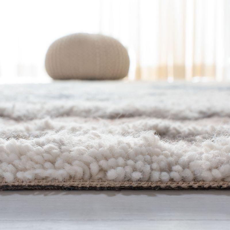 Casablanca Shag CSB618 Hand Tufted Indoor Runner Rug - Beige/Navy - 2'3"x8' - Safavieh