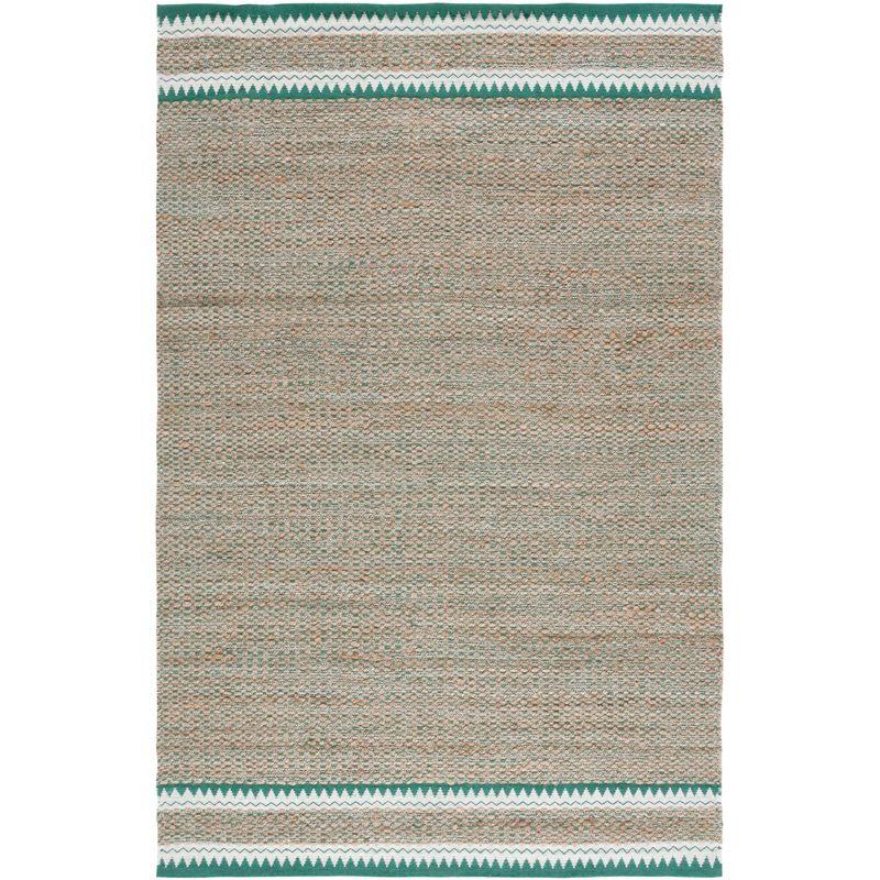 Natural Fiber NF874 Hand Woven Indoor Accent Rug - Natural/Green - 3'x5' - Safavieh