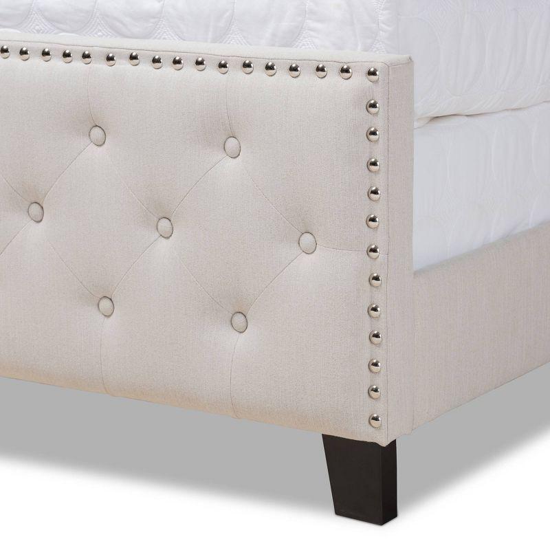 Marion Fabric Upholstered Button Tufted Panel Bed - Baxton Studio