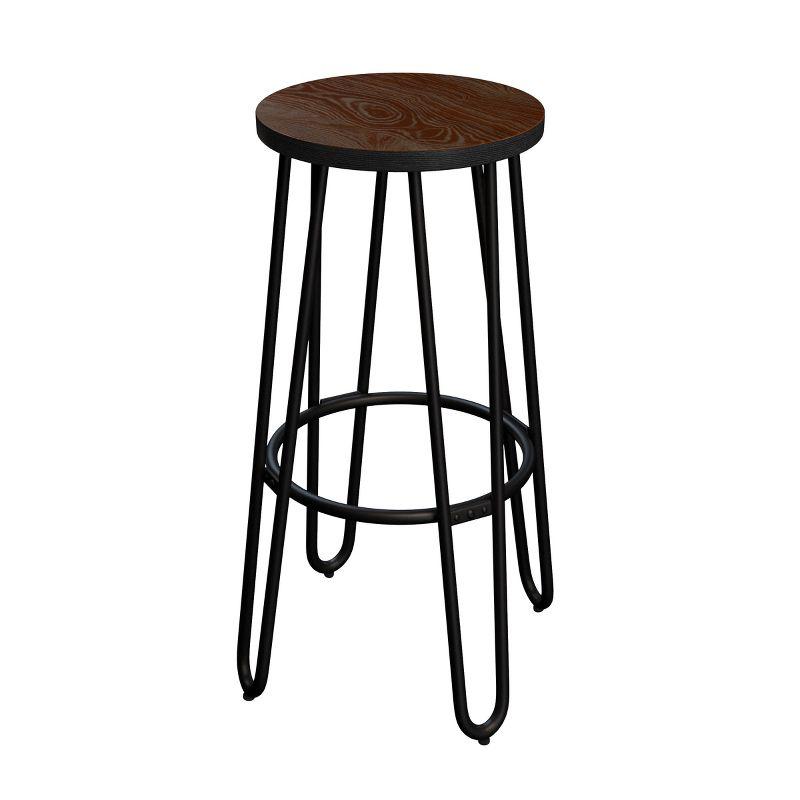 Alidia 24-Inch Bar Stools - Backless Barstools with Hairpin Legs, Wood Seat - Kitchen or Dining Room - Modern Farmhouse Barstools, 4 Pack