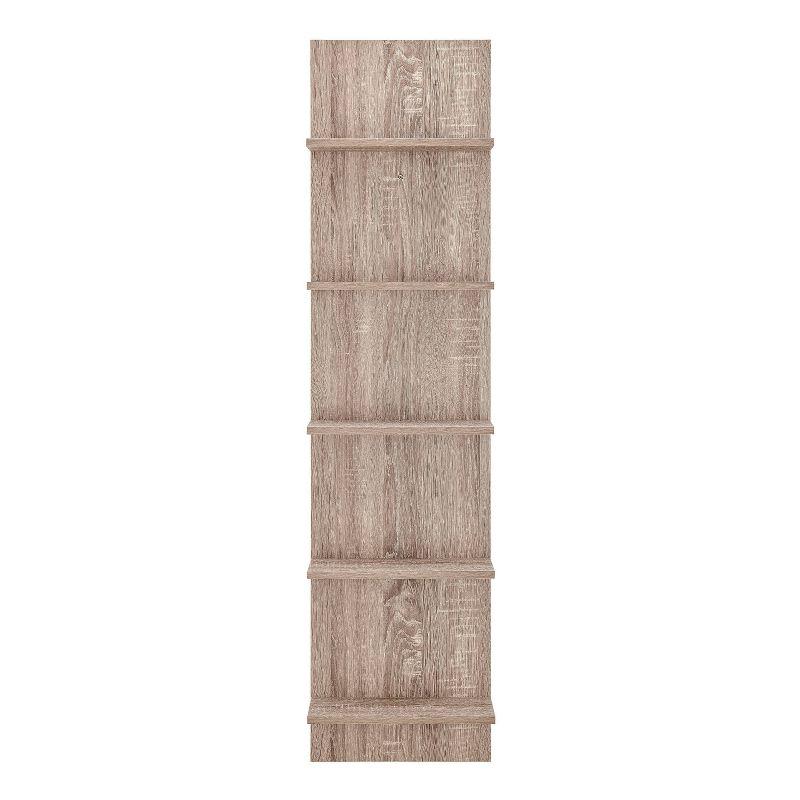 Weathered Oak Modern 51'' Floating Wall Shelf with 5 Tiers