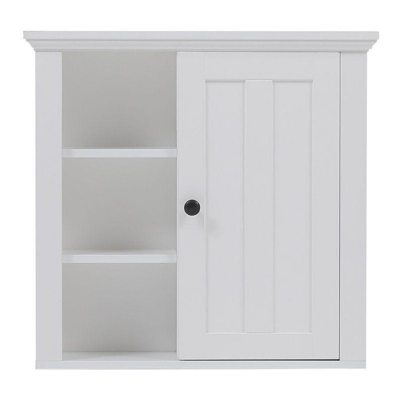 White MDF Bathroom Wall Cabinet with Adjustable Shelves