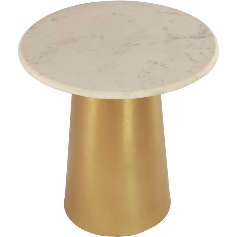 Meridian Furniture Sorrento Contemporary Marble End Table in Gold