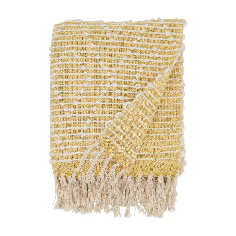 50"x60" Diamond Woven Throw Blanket with Tassel - Saro Lifestyle