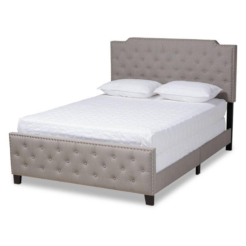 Marion Fabric Upholstered Button Tufted Panel Bed - Baxton Studio