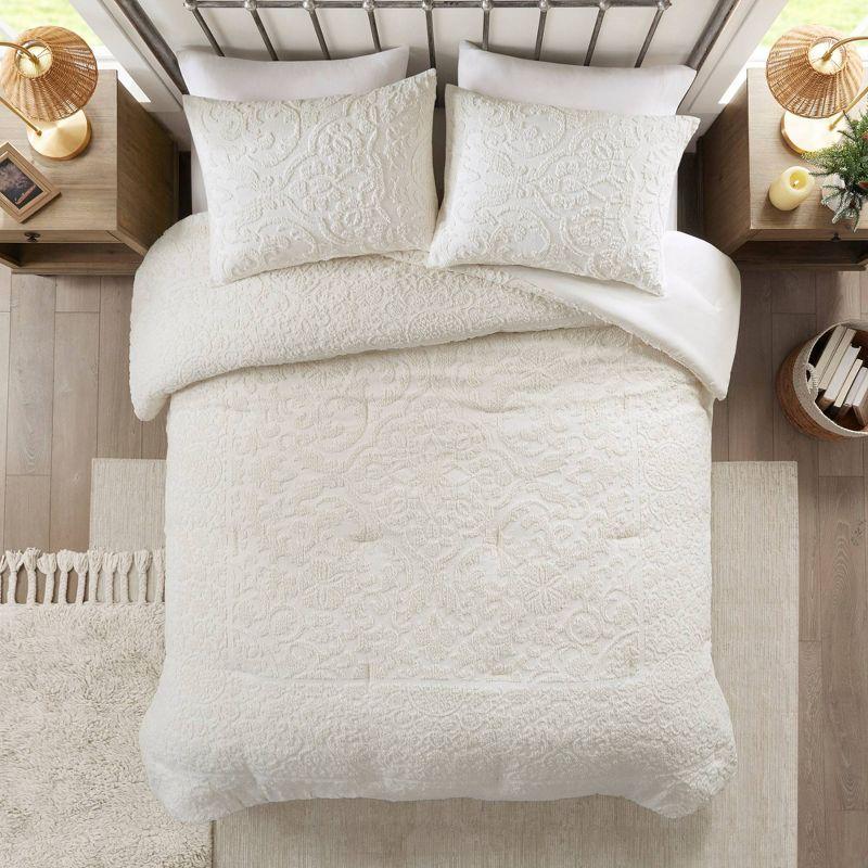 Ivory Full Microfiber Textured Bedspread Set