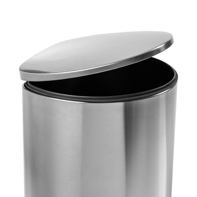 Honey-Can-Do 40L Semi Round Stainless Steel Step Trash Can