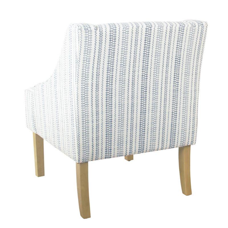 Classic Swoop Accent Armchair Striped Blue - HomePop