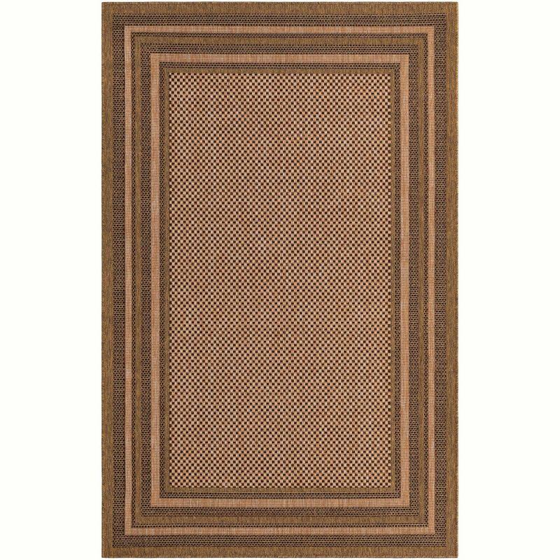 Unique Loom 5' 3 x 8' 0 Light Brown Outdoor Border Multi Border Area Rug