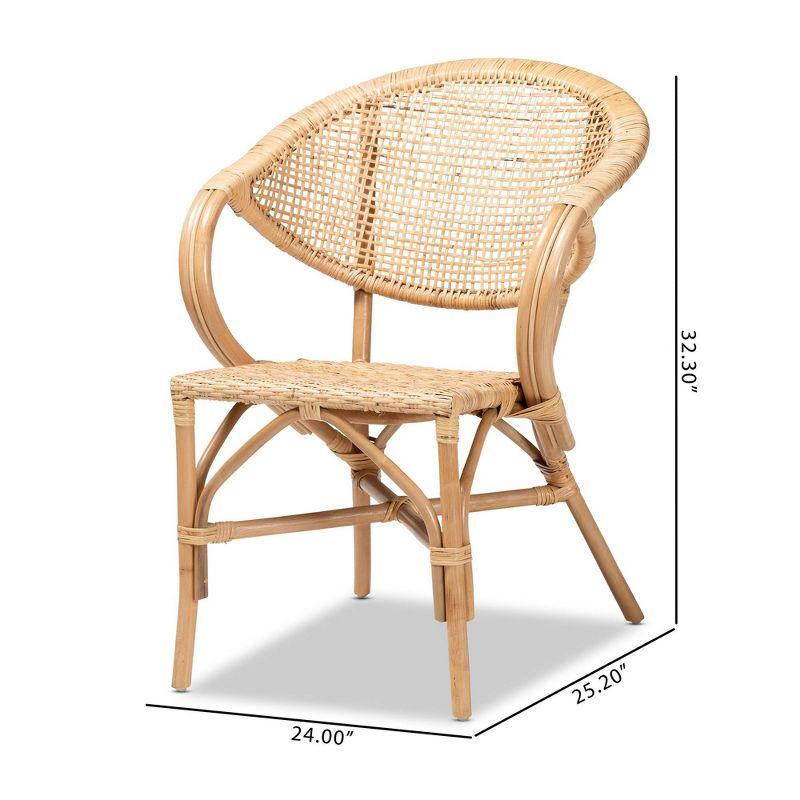 Varick Rattan Dining Chair Set Natural/Brown - bali & pari